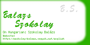 balazs szokolay business card