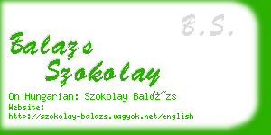 balazs szokolay business card